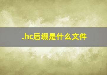 .hc后缀是什么文件