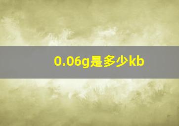 0.06g是多少kb