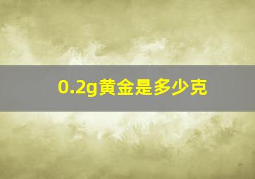 0.2g黄金是多少克