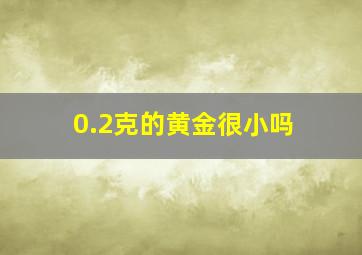 0.2克的黄金很小吗