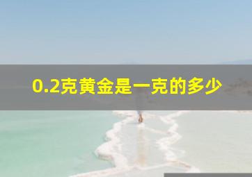 0.2克黄金是一克的多少