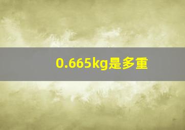 0.665kg是多重