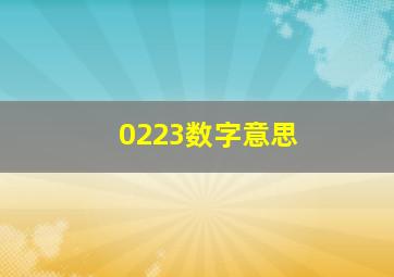 0223数字意思