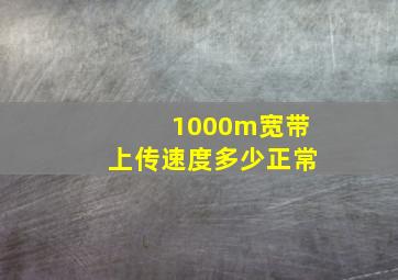 1000m宽带上传速度多少正常