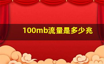 100mb流量是多少兆