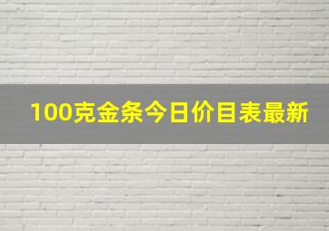 100克金条今日价目表最新