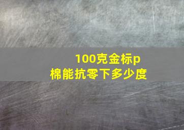 100克金标p棉能抗零下多少度