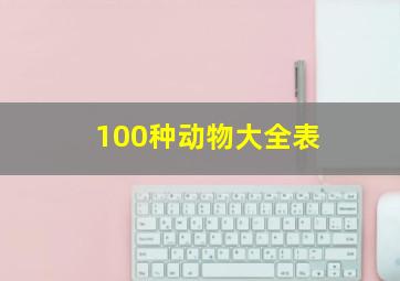 100种动物大全表