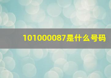 101000087是什么号码