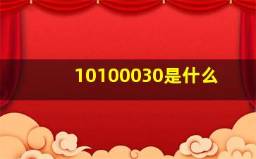 10100030是什么