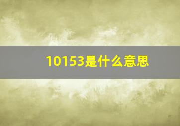 10153是什么意思