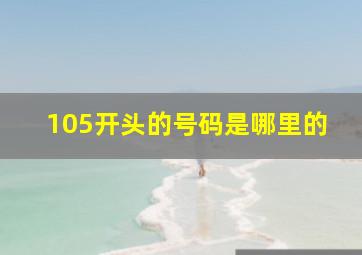 105开头的号码是哪里的