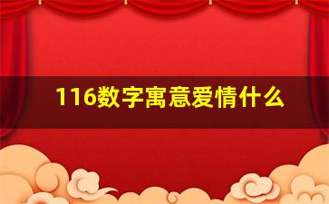 116数字寓意爱情什么