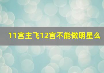 11宫主飞12宫不能做明星么