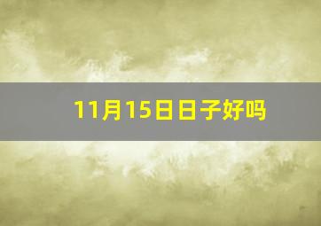 11月15日日子好吗