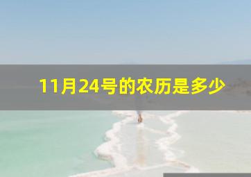 11月24号的农历是多少