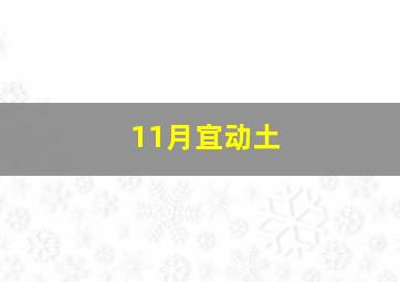 11月宜动土