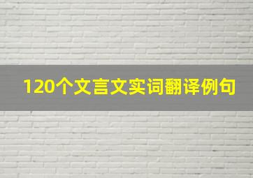 120个文言文实词翻译例句