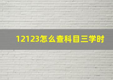 12123怎么查科目三学时