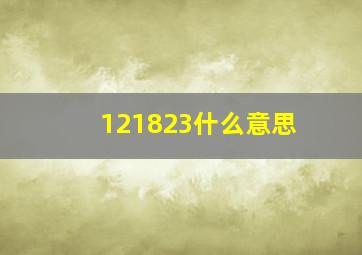 121823什么意思