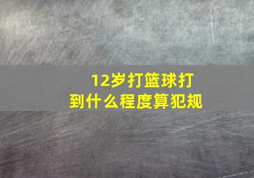 12岁打篮球打到什么程度算犯规