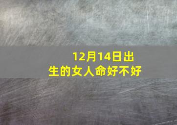 12月14日出生的女人命好不好