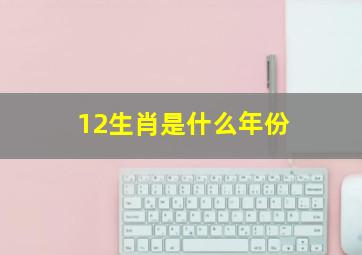 12生肖是什么年份