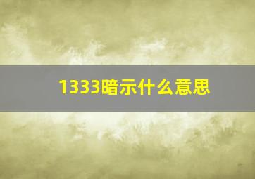 1333暗示什么意思