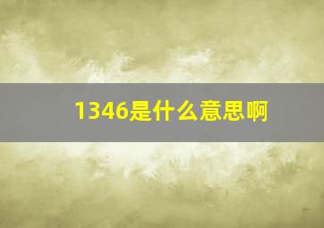 1346是什么意思啊