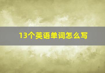 13个英语单词怎么写