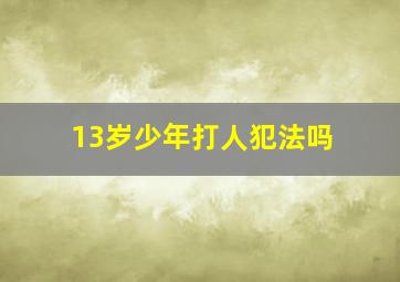 13岁少年打人犯法吗