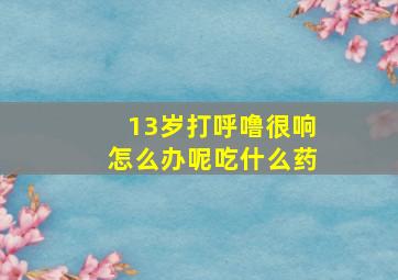 13岁打呼噜很响怎么办呢吃什么药