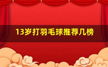 13岁打羽毛球推荐几榜