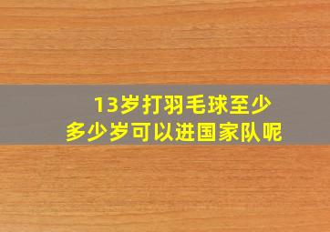 13岁打羽毛球至少多少岁可以进国家队呢