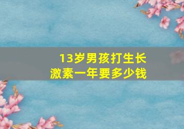 13岁男孩打生长激素一年要多少钱