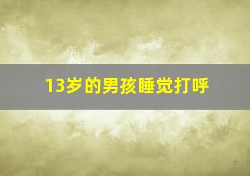 13岁的男孩睡觉打呼