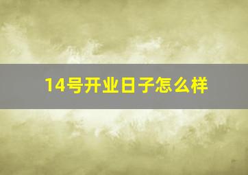 14号开业日子怎么样