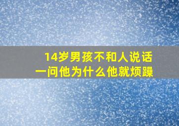 14岁男孩不和人说话一问他为什么他就烦躁