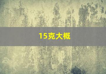 15克大概