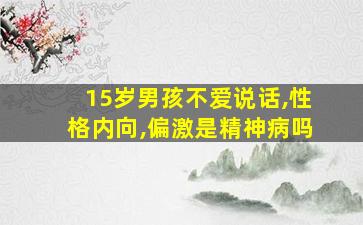 15岁男孩不爱说话,性格内向,偏激是精神病吗