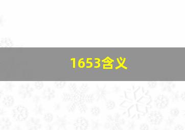 1653含义