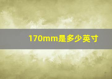 170mm是多少英寸