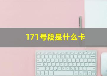 171号段是什么卡