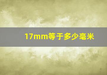 17mm等于多少毫米