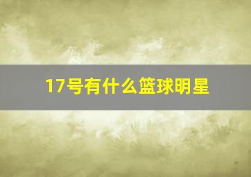 17号有什么篮球明星