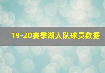 19-20赛季湖人队球员数据