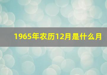 1965年农历12月是什么月