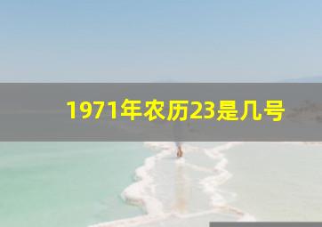 1971年农历23是几号