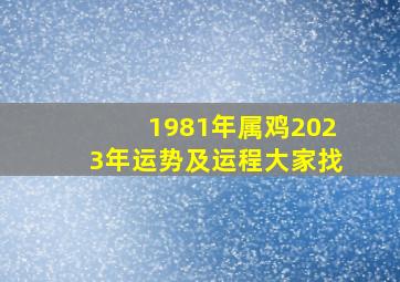 1981年属鸡2023年运势及运程大家找