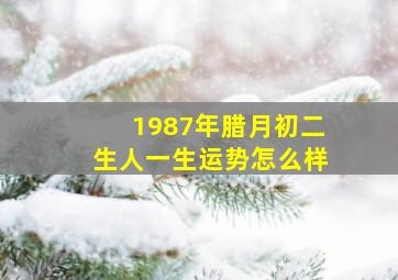 1987年腊月初二生人一生运势怎么样